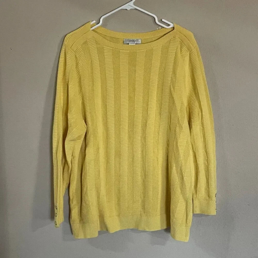 CJ banks women’s 2X yellow sweater shirt